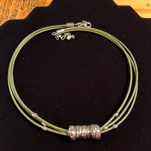 Silpada green leather necklace
